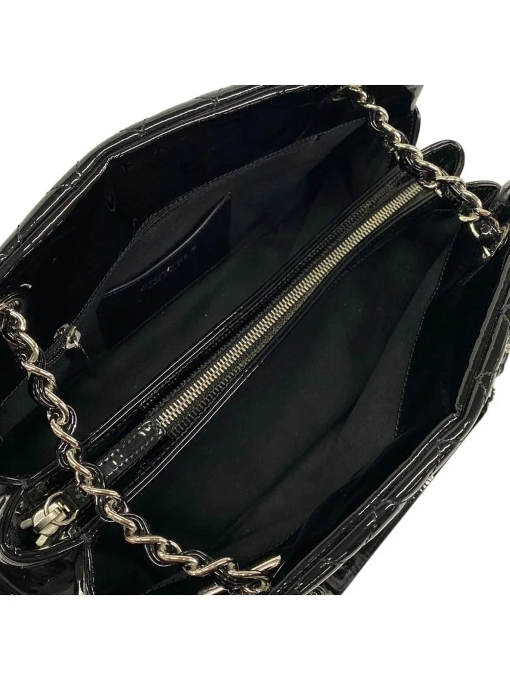 Chanel Shoulder Bag Mademoiselle Quilted Black Chain Silver Leather
